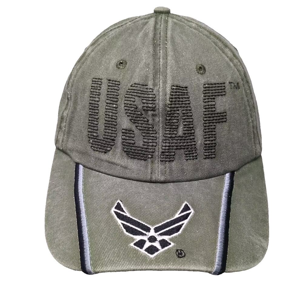 KYS USAF Air Force Baseball Cap Green Embroidered Strapback Hat One Size